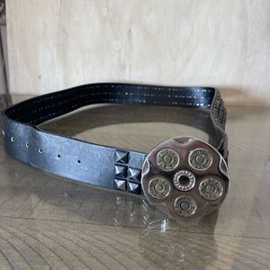 Belt Magnum 44 Revolver Gun Shell Bullet Belt Buckle size 36 leather